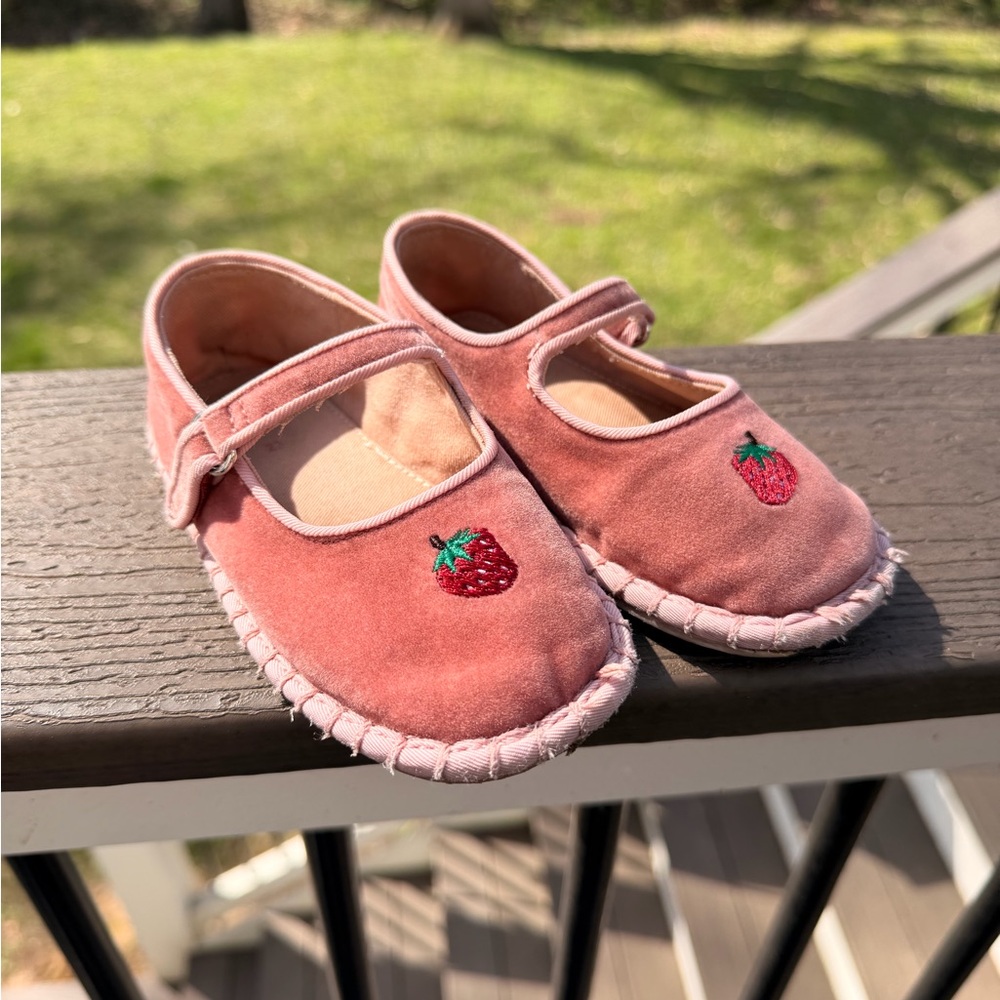 Zara Pink Embroidered Ballet Flats